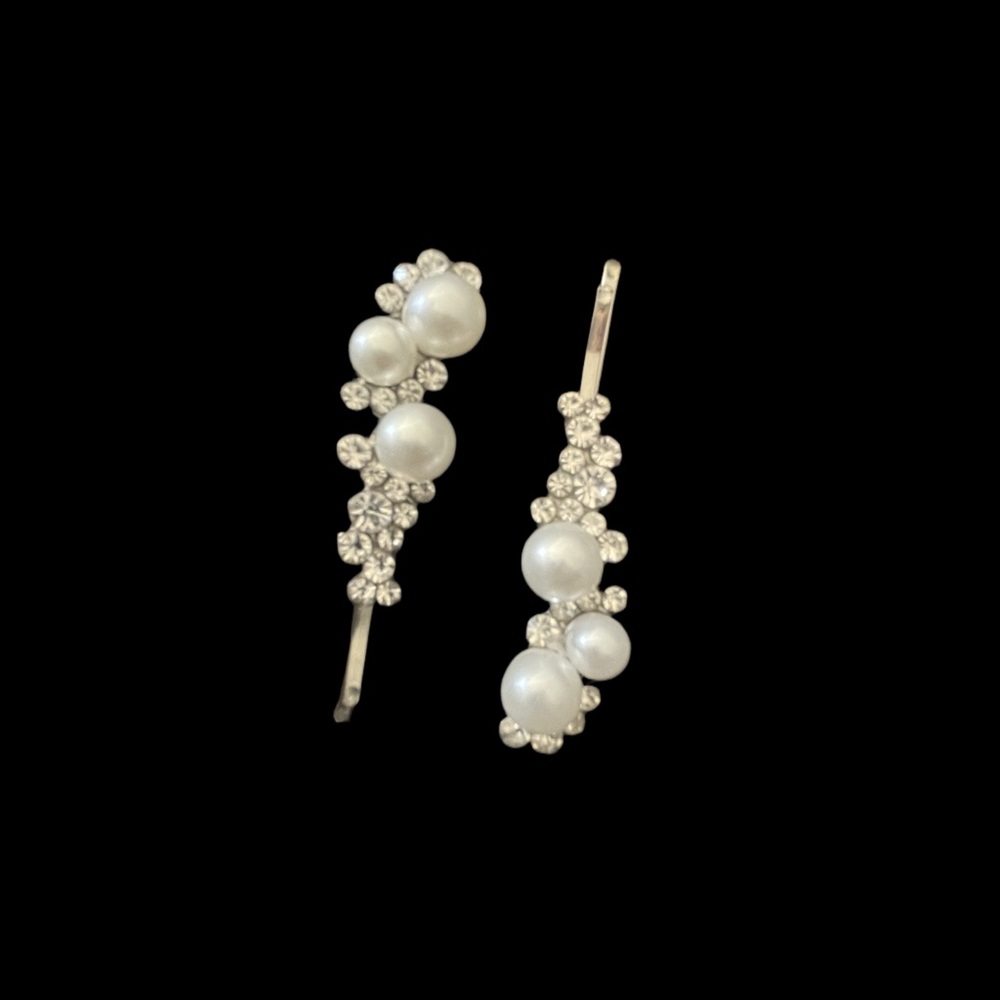 Glam Pearl Crystal Rhinestone Hair Pins Bridal Formal Prom Dance Wedding Fairy